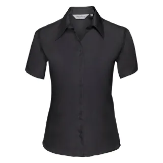 Russell Collection Damen/Damen Kurzarm Ultimate Non-Iron Shirt (Schwarz)