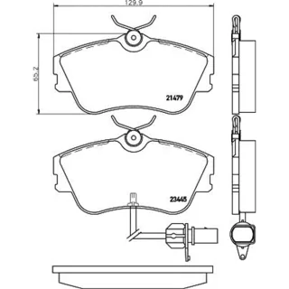 Hella Bremsbel?ge vorne VW Transporter T4 8DB355018-621