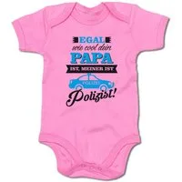 G-graphics Kurzarmbody Egal wie cool dein Papa ist, meiner ist Polizist! Baby Body mit Spruch / Motiv / Aufdruck • zur Geburt / Babyparty