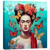 Posterlounge Wandbild Frida Kahlo und fliegende Schmetterlinge, Mark Ashkenazi, erhältlich als Poster, Leinwandbild, Wandsticker oder Acrylglasbild