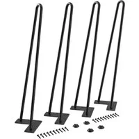 GarveeMore Tischbein Tischbein 4er Set Hairpin Legs mit 2 Streben, DIY 48cm Haarnadelbeine für Tisch