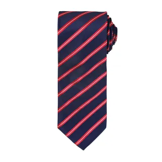 Premier Mens Sports Streifenmuster Formal Arbeit Krawatte (Marine/ Rot)