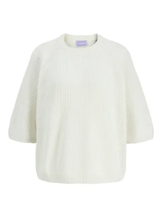 JJXX - JXMARGE TWIST SS CREW NECK KNIT SN Snow White - Gr. - XS