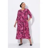 Ulla Popken Maxikleid Maxikleid Paisley A-Linie Rundhals 3/4-Arm
