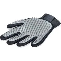 Beeztees Fellpflegehandschuh Pflegehandschuh Rubby mit Massagenoppen schwarz/grau