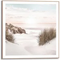 Reinders! Poster Strand Horizon, Wohnzimmer - Dünen - Sonne - Sommer - Beige - MDF - Strand - 50x50 cm
