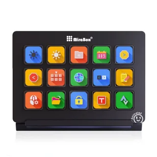MiraBox HSV293 Visual Custom Keyboard 15 LCD Keys USB Wired Stream Deck Programmable Controller for OBS Streamlabs Twitc