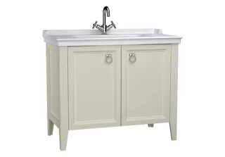 VitrA Valarte Set 100 cm Möbelwaschtisch + Waschtischunterschrank 2 Türen Elfenbein Matt,62158 62158