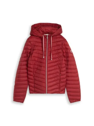 Tom Tailor - Lightweight Steppjacke mit Kapuze bartender red - Gr. - XL