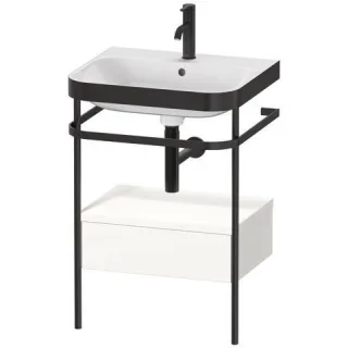 Duravit Happy D.2 Plus c-bonded Set mit Metallkonsole und Schubkasten Weiß Supermatt 575x490x850 mm  HP4740O8484
