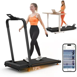 [EU Direct] Bominfit Q29-1B 2.5HP 2 in 1 Walking Pad Treadmill via APP - 12km/h Top Speed, 10% Incline, 120KG Load Compa