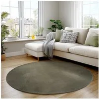 Carpettex Veloursteppich Unicolor - Einfarbig, Rund, Höhe: 11 mm, Perfekt geeignet für Wohnzimmer, Schlafzimmer,Küche,Kinderzimmer