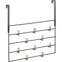 relaxdays Türgarderobe Schwarze Türgarderobe 10 Haken