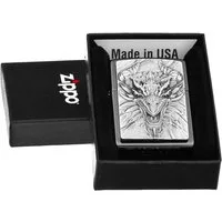Zippo Feuerzeug Drache Ebony Emblem Dragon matt schwarz, made in USA
