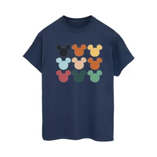 Disney Damen/Damen Micky Maus Köpfe Quadrat Baumwolle Boyfriend T-Shirt (Marineblau)