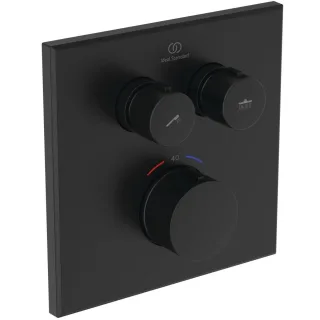 Ideal Standard Unterputz-Thermostat Ceratherm Navigo eckig 2 Verbraucher, Silk Black, A8581XG A8581XG