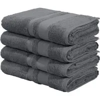 OTTO home Duschtücher Vanessa, 4 Duschtücher, 70x140cm, in Standard- und Premium-Qualität, Walkfrottee (Set, 4-St), Handtücher mit Bordüre, 100% Baumwolle, einfarbig, weich