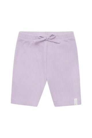Leevje kurze Leggins aus Rippstrick - Lila 134/140