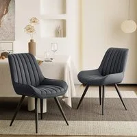 HawthyHome Esszimmerstuhl Stuhlset – Polsterstühle, Moderner Küchenstuhl (2 St), mit Ergonomischer Rückenlehne und Metallbeinen