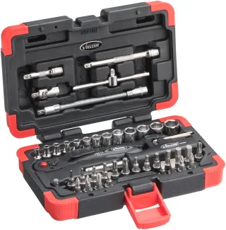 VIGOR Steckschlüssel Satz, V2414N, Vierkant6,3 mm (1/4 Zoll), Außen-Sechskant Profil, Innen TORX® Pr