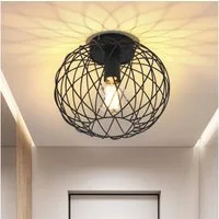 Nettlife Deckenleuchte 1 Flammig Deckenlampe Vintage Flurlampe Schwarz Flur Küchelampe, LED wechselbar, Flur Schlafzimmer Küche