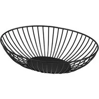 Marrakesch Orient & Mediterran Interior Dekotablett Skandinavische Obstschale Korb Abisko aus Metall schwarz oval 30 cm (1 St), Handarbeit