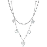 Firetti Kette mit Anhänger Schmuck Geschenk Hearts Charm, mit Zirkonia (synth)
