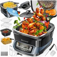 KESSER Multikocher Küchengerät mit 16 Programmen Grillen, Backen, Schmoren, Dampfgaren, 1800 W, All-in-One Slow Cooker, Schnellkochkopf, Heißluftfritteuse, Reiskocher