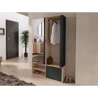MIRJAN24 Garderoben-Set Milo, (mit Spiegel), mit Kleiderstange, Loft Stil, Lamellen