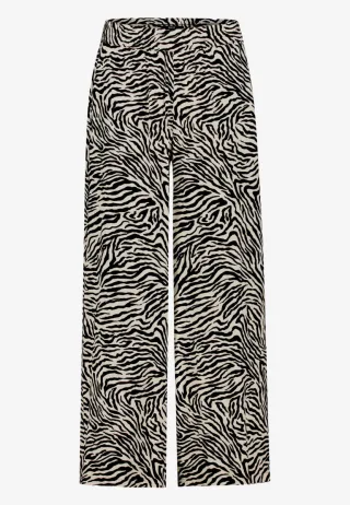 zero - Schlupfhose mit weitem Bein beige/schwarz - Gr. - 34