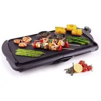 Duronic Teppanyakigrill GP20, GP20 Elektrischer Tischgrill, 52 x 27 cm flache Grillplatte, Plancha