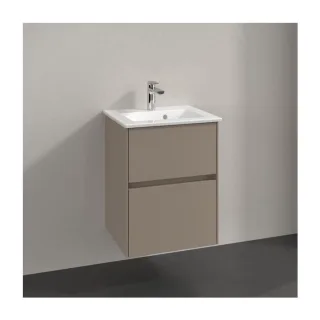 Villeroy und Boch Collaro Waschtischunterschrank C141B0VM 47,2x61x40,4cm, Waschbecken mittig, LED-Beleuchtung 3,1W, taupe