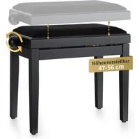 Classic Cantabile Klavierbank Classic Cantabile Pianobank Schwarz Matt (Hochwertiger Sitzkomfort, 1-St., Sitzfläche 55 x 32 cm), Leichtgängige Spindelmechanik