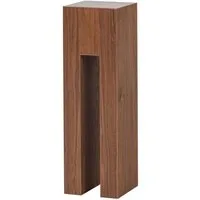 WOOOD Sitzhocker Plantor - MDF Braun, Vereinfachend Säule mit Walnussfurnier veredelt