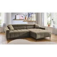 Massivart® Ecksofa Cord 256 cm / Cordsofa / Sitztiefen- & Kopfteilverstellung / SIMPLE, Nosagfederung · frei im Raum stellbar