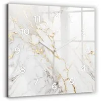 Tulup Wanduhr Glasmarmoruhr Dekorative Rechteckige Uhr aus Gehärtetem Glas