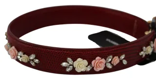 Dolce & Gabbana Sac à main en cuir rouge à fleurs pour femme - Accessoire - Bandoulière