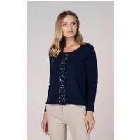 Passioni Strickpullover mit Strassdetails