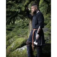 Leonardo Carbone Wikinger-Kostüm Wikingertunika mit Stickerei "Erwin" Schwarz