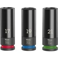 Wera Steckschlüssel Wheel Impaktor C (Set), 3-teilig, Steckschlüsseleinsatz-Satz, 1/2"-Antrieb