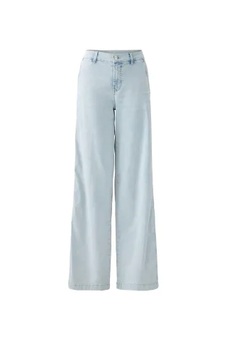 Oui - Jeans THE WIDE LEG mid waist, extra long lt blue denim - Gr. - 40