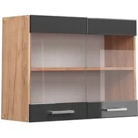 Vicco Glashängeschrank R-Line, Anthrazit Hochglanz/Goldkraft Eiche, 80 cm (1-St)