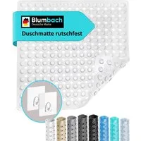 Blumbach Duschmatte - griffige Antirutschmatte Diamant 53 x 53 cm, - 100% BPA-frei, inkl. 2 Haken zum Aufhängen, Duscheinlage, schimmelressisten & maschinenwaschbar