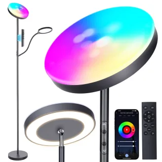 [EU Direct] BlitzWill® BWL-FL6 36W Smart RGB Floor Lamp with Dual Heads Triple Light Zones Dimmable CCT Lighting APP & R