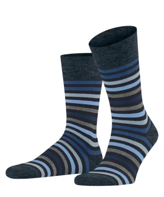 FALKE - Socken - Tinted Stripe blau - Gr. - 42