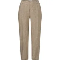 MAC Stretch-Hose braun,Casual,Leinen,Meliert,Wide Leg,Mittel