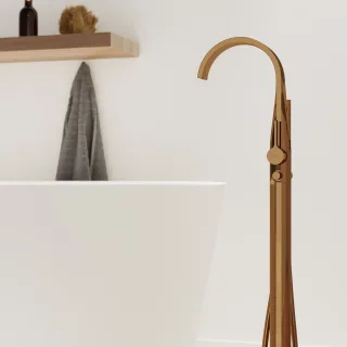 Steinberg Serie 280 Wannenarmatur freistehend, mit Umsteller, Handbrause, rose gold, 280 1162 RG 280 1162 RG