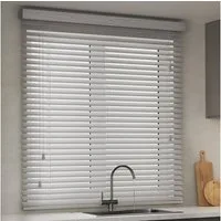 Victoria M. Jalousie KAYA Jalousie in Holzoptik 35 mm, 70x130 cm, multi weiß strukturiert, mit Bohrenohne Bohren, freihängend, 35 mm, Individuelle Lichtregulierung