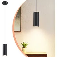 ZMH Pendelleuchte Schwarz 1 Flammig Hängelampe GU10 Modern Schlafzimmer, ohne Leuchtmittel