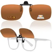 LuxusKollektion Sonnenbrille Sonnenbrille Clip On Polarisiert UV400 Schutz Braun 60mm X 43mm